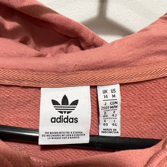 Dusty Rose ADIDAS Oversized Crop Hoodie - Picture 2 of 4